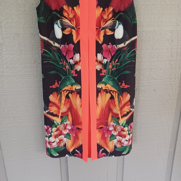 Ted Baker Barbee Tropical Toucan Shift Dress Size 2 US 6 Women Floral Birds - Picture 4 of 13